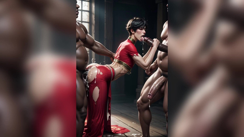 AI gay porn: Ai bbc folla femboy culo cum