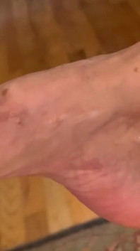 Cum on Stepaunt's Feet with Red Nails and Anklet JOI Dirty Talk MILF GILF Footjob