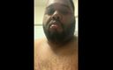 Blk hole: Black guy masturbating in the shower