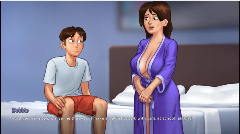 XXX Games Bunk: Summertime saga - gameplay - nhập vai - cảnh debbie - hôn và để lộ...