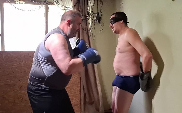 Combat and fetish: Silver Daddy Boxer Testing His Strength on the Jobber