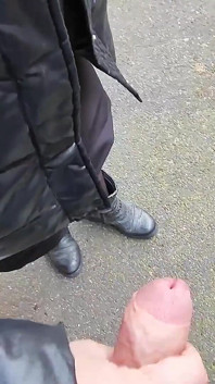Dick Flash - I Pull Out My Cock in Front of a Hot Girl Bet... Public Street and She Helps Me Cum - Real Very Risky