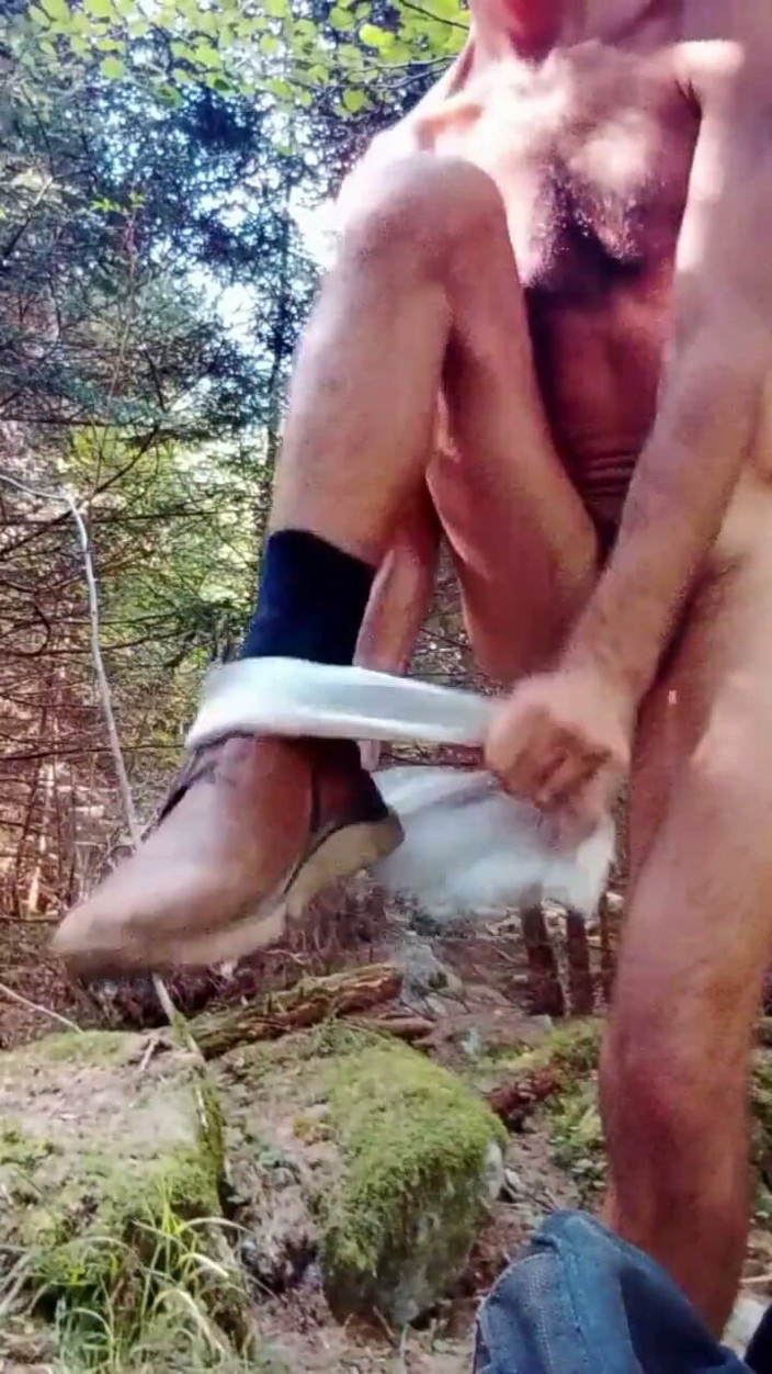 naturalhairiness: Self-edging Naked in the Forest