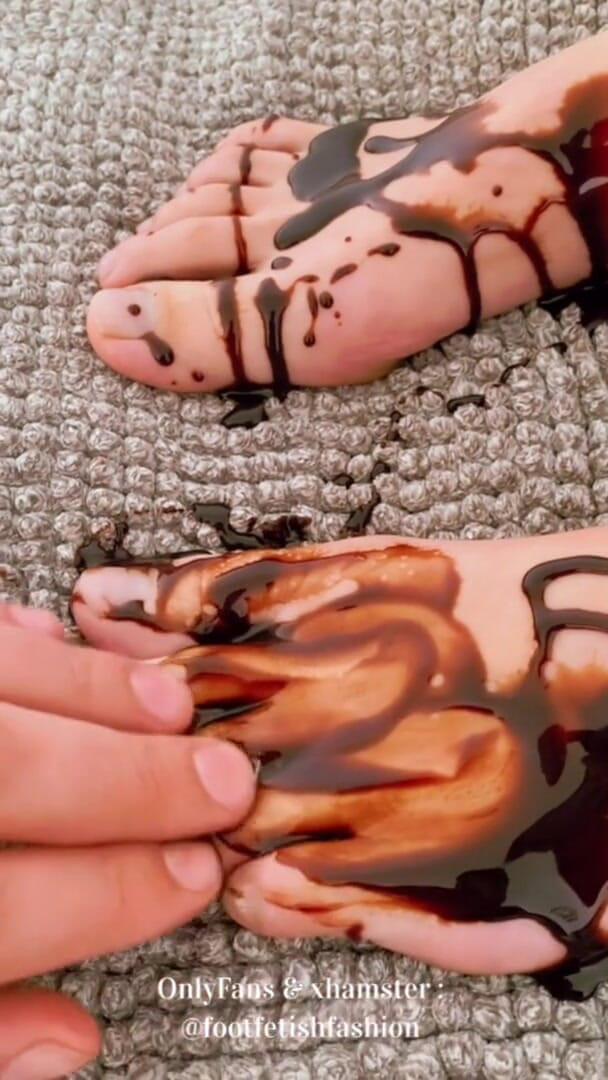 FootFetishFashion: Foot massage with chocolate, part 1/2