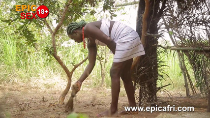 Epicafri: Hunter and farmer gives ebony slave double penetration