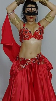 Veiled Oriental Beauty Strips to Naked Belly Dance & Ass Shaking