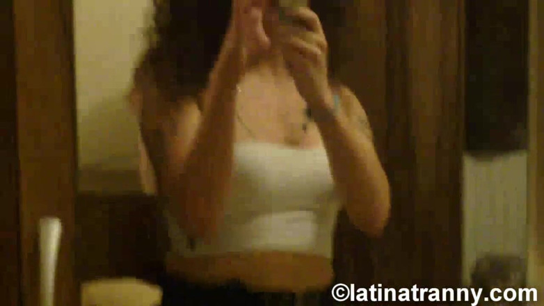 Nikki Montero: Nikki on the mirror being sissy