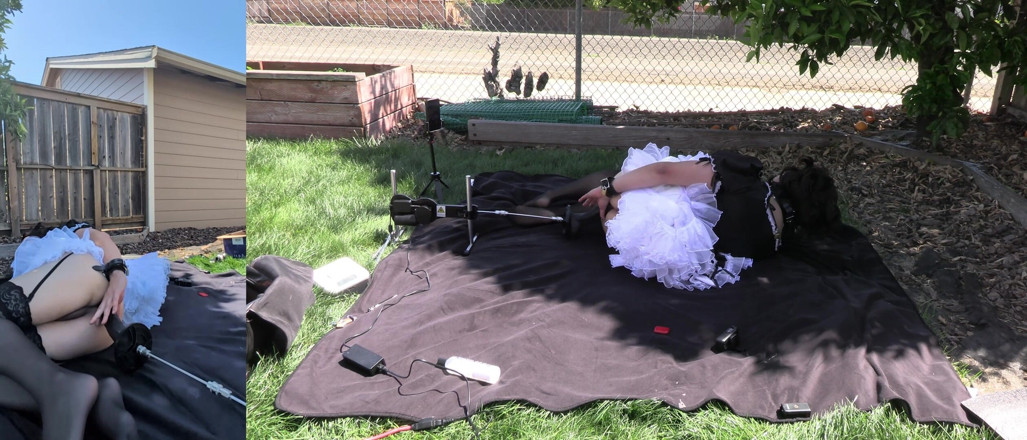 Sissy Candy: Sissy mucama Candy es follada por su máquina de follar...