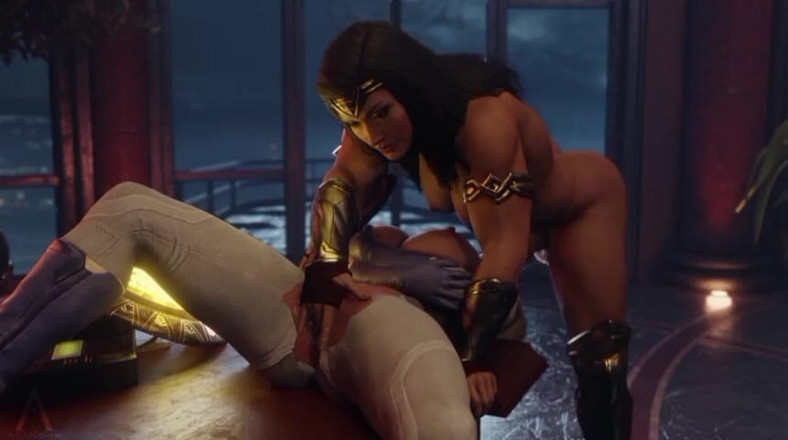 Divide XXX: Amazonium3d - Wonder Woman X Super Girl love exercițiu