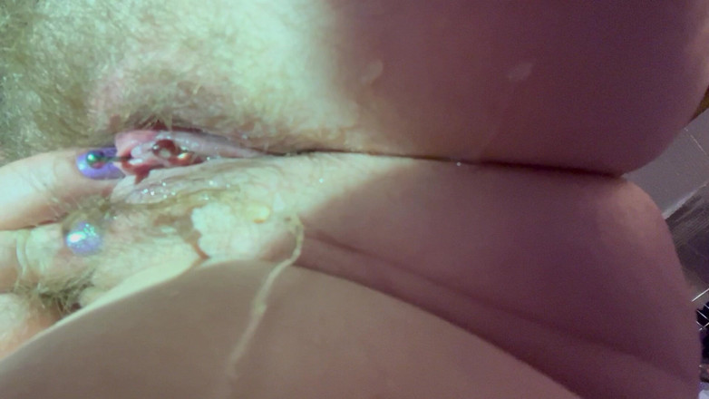 MistressWriggler: Playing with My Clit Bar Until the Piss Pours Out...