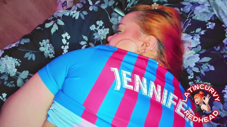 Latincurvyredhead: Redhead Stepsister Fucks Her Stepbrother in Fc Barcelona Shirt After...