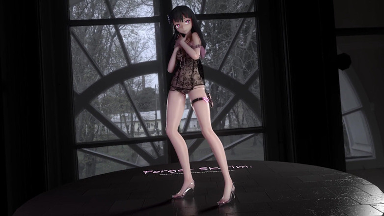 MikuMotion: [mmd] 전화번호 링 가슴 체인 항문 플러그 에로틱 란제리 투명 하이힐