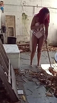Putting It Hot on the Cleaning Lady in the Backyard