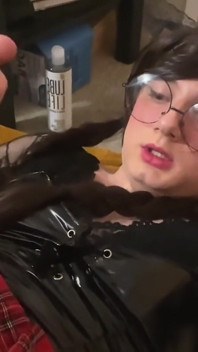 Trans Nerd Fucks Her Ass in Nylons