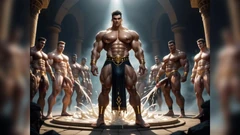 Ai bodybuilder si masturba il culo gay
