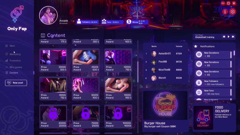 LewdArcade: Onlyfap Simulator 4 Porn Game Play [część 01] Sex Game, Nude Game