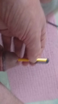 Stepdaddy Stands on the Toilet and Plays with His Penis but a Pen