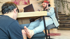 GayKinkCouple: Homeoffice ayaklara tapma ve sakso