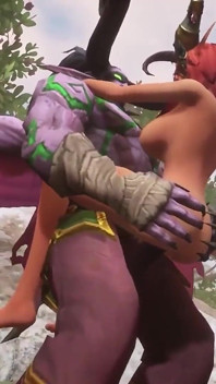 Illidan Stormrage se tient debout et baise une elfe rousse sexy | Warcraft, parodie