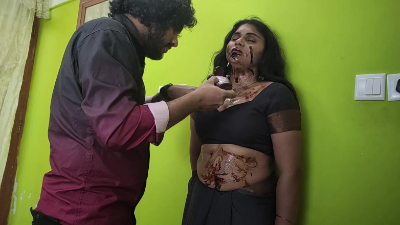 Vaigavarun45: Romance avec léchage de chocolat par Vaishnavy et Sharun Raj,...