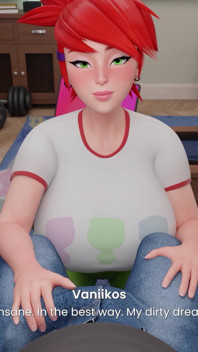 Ruiva meia-irmã com uma bunda grande e gorda em leggings dá boquete para enorme pau meio-irmão e ele goza em sua boca - Mansion Days