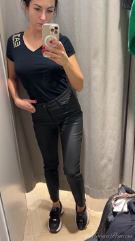 Prova con leggings e pantaloni, Tette provocanti, Figa esibizionismo