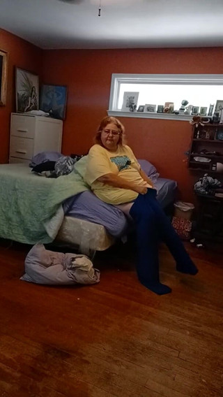 BBW nurse Vicki adventures with friends: Putting on My Blue lemon boy shorts and rest of...