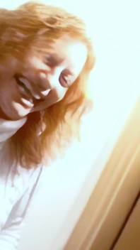 Ann-lorca: Horny MILF Redhead Ann Lorca Doing a Hot Striptease in the Stairs