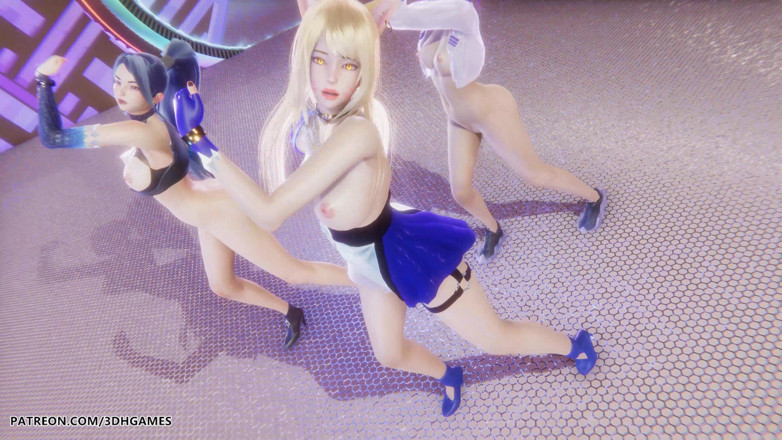 3D-Hentai Games: Mmd Kpop Demon Hunters - Huntrx - Golden Ahri Akali Kaisa Sexy...