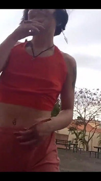 Sweet Teen Was Peeing Outdoor and Had to Suck a Big Dick