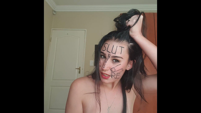 Dirty Talking Slut Degrading Herself, Body Writing (Domslutfucker)