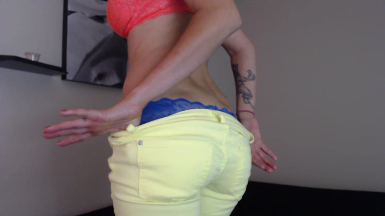 Stella Von Savage: Neon Jeans Tease &amp; Ass Worship