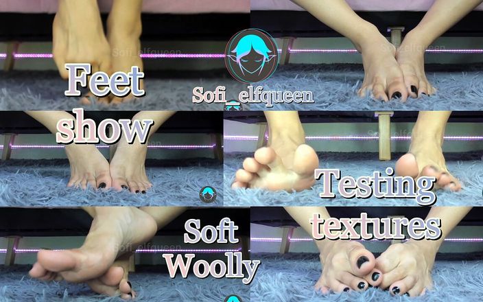 Sofi Elf queen: Fetiche de pies muestran probando texturas de lana suave