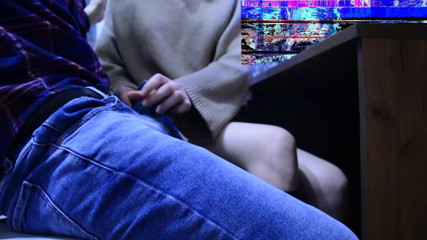 20th century of porn: Classmate masturbates my dick under the desk during the lesson
