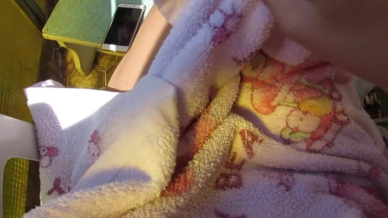 Cuteblonde666: Nude smoking on the balcony and caressing my hairy pussy