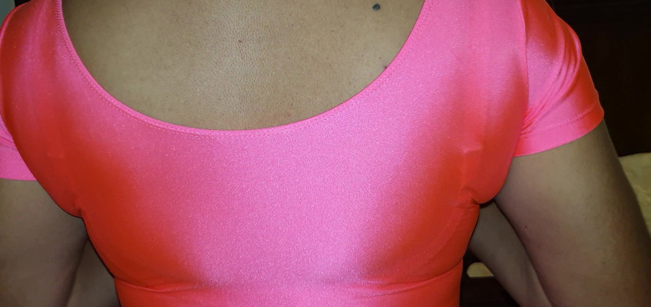 Sexy shinny clothes: Super Shinny Pink Top a Pointy Prsa, 90. let cvičení Oblečení