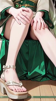 Silver-haired Shrine Maiden Secrets! Languidly Reclining in a Red Corridor, Her Bare Shoulders and Lush Thighs Exposed