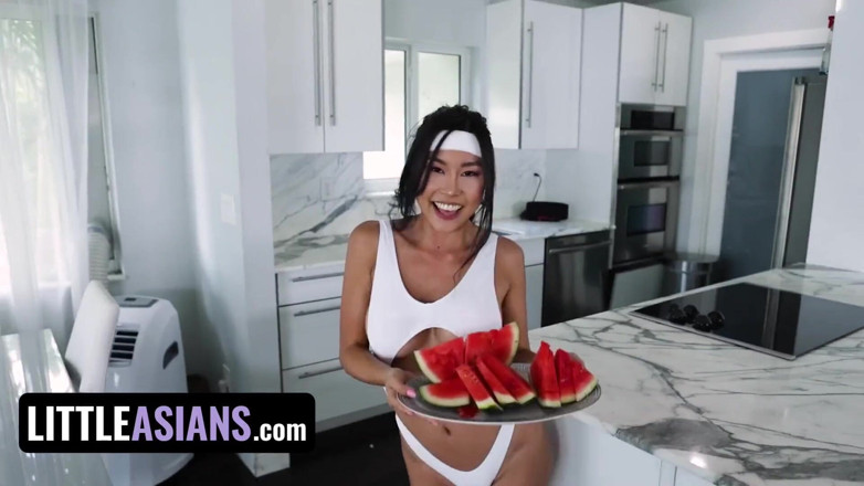 Little Asians: Little Asians - Honey moon demonstrates her perfect big boobs and...