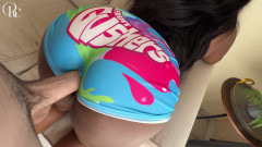 BootyClapper187: 通过她的涌出短裤操她的阴户