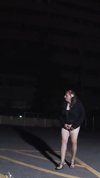 Naughty Mature CD Has a Night Outdor Public Masturbation