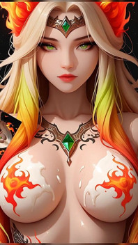 Lustrender：新加坡符文女神裸体青铜美女发光 - ai视频