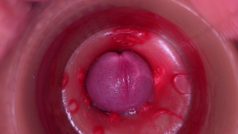 Creme sperm: Kamera i vagina, livmoderhalsen POV, creampie 4K