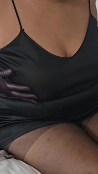 5 Inch High Heels, Stockings, Satin Nightie and Satin Gloves, Part of a Longer Video Thats Out on Friday.