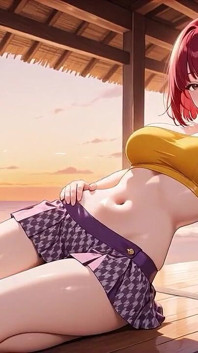 Nunca adivinarás qué tan profundo lo toma esta nena hentai pelirroja al atardecer