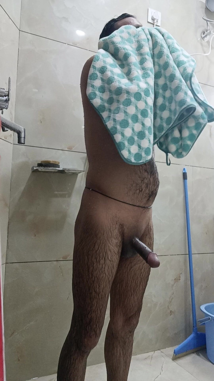 Rajasthani-old-lover: Indisk desi man njuter av dusch och sex