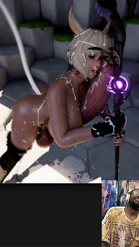 Ebony Ass Twerking Final Fantasy Bunny Girl Cums Super Hard with Her Large Cock