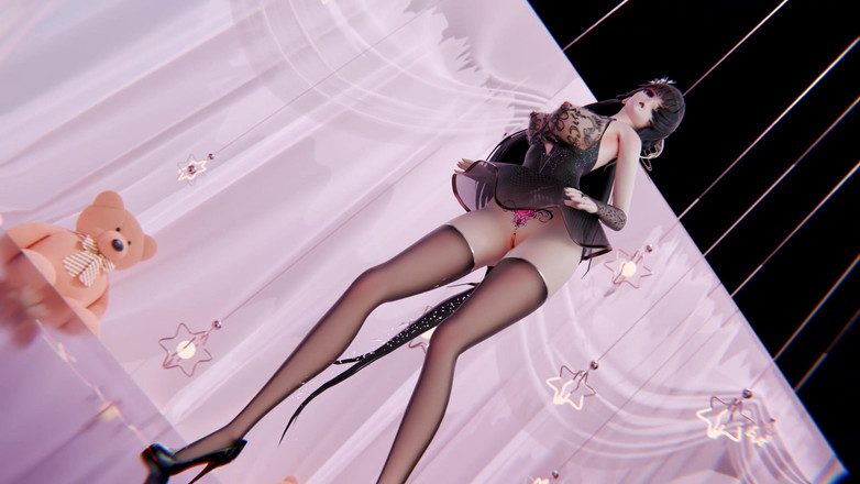 MikuMotion: [mmd] butik maafkan saya baris lucah; Striptis; sutera hitam; Semburan...