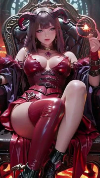 Purple-haired Demon Queen! a Forbidden Feast on the Magma Throne, Red-black Armor Clinging to Scorching Skin!