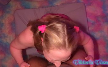 Big Chubby MILF in Pigtails Gets Pussy Fucked and Facefucked Swallows Jizz