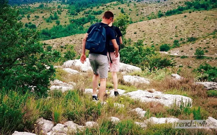 French twinks: French twinks go on exhibitionist hiking fuck trip